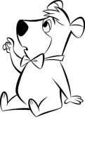 A coloring page of yogi bear